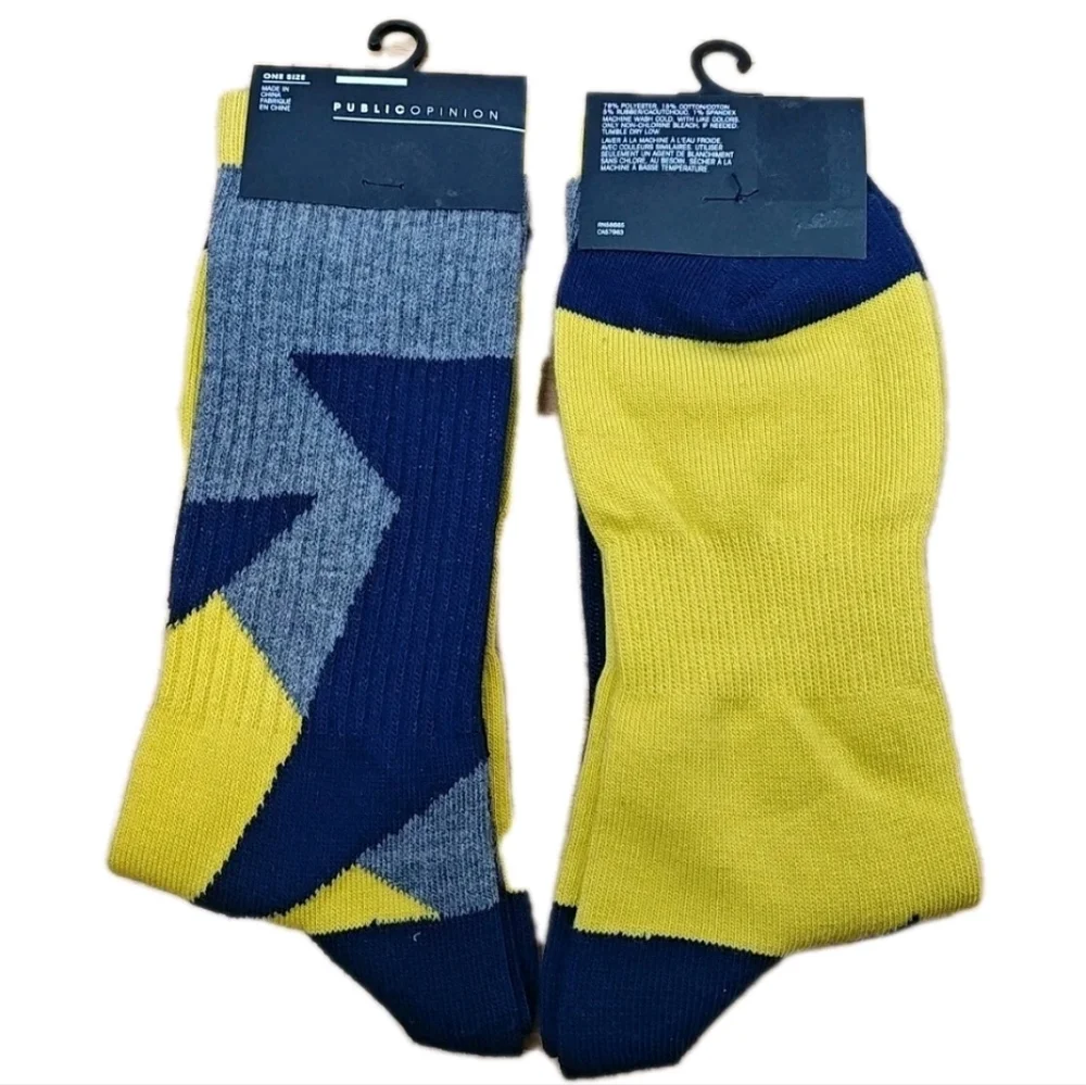 Public Opinion Retro 80s Funky Adult O/S Crew Socks Geometric Abstract Lot 4 Nwt